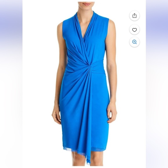 Kobi Halperin Maureen Jersey Faux Wrap Sheath Dress in Blue Size XS - Picture 1 of 9